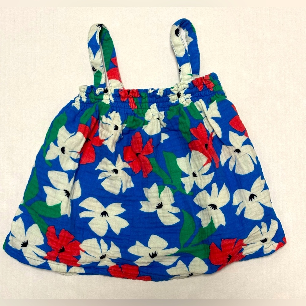 Hanna Andersson floral sleeveless top, size 5/110cm